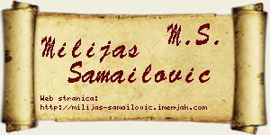 Milijas Samailović vizit kartica